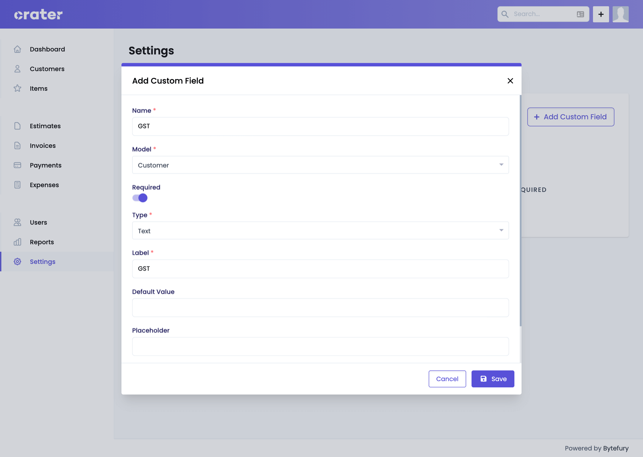 Custom Field Create