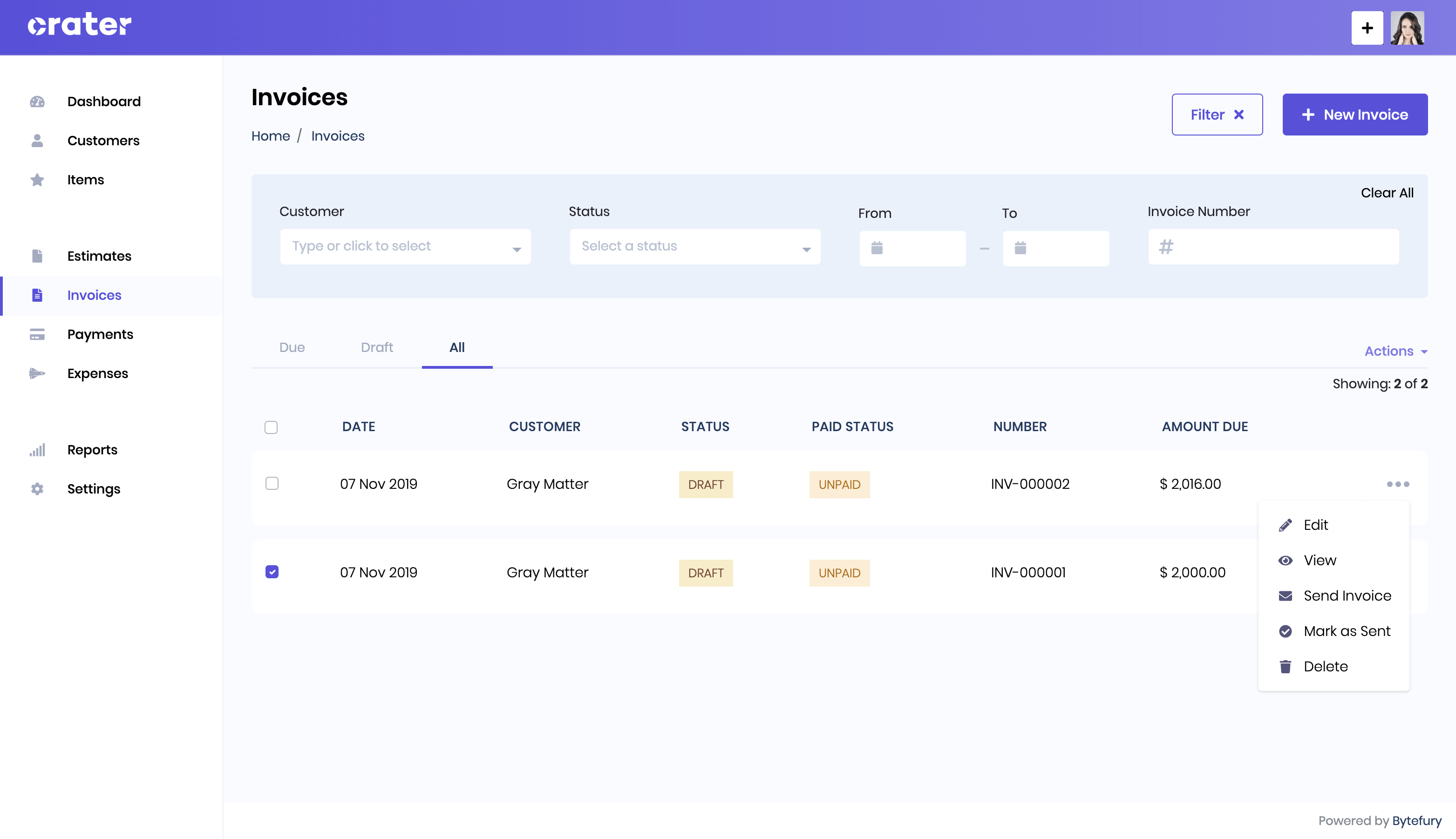 customer invoice definition